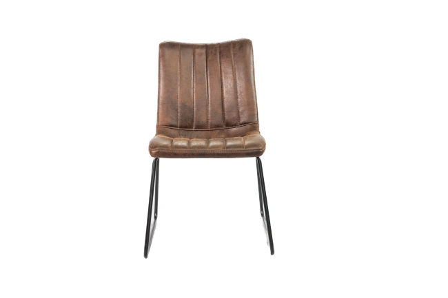 Moderner Stuhl aus Metall und Kunstleder
